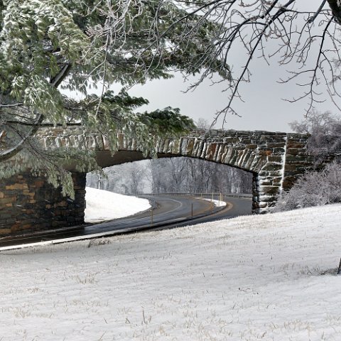 afton bridge snowy