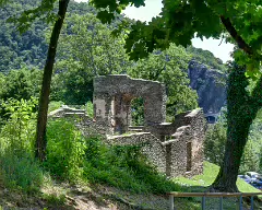 church ruins and tunnel